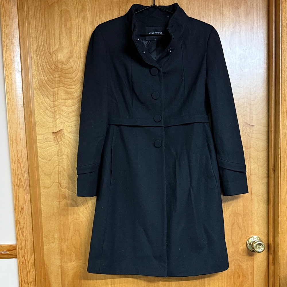 Nine West Women's Classic Black Trench Coat